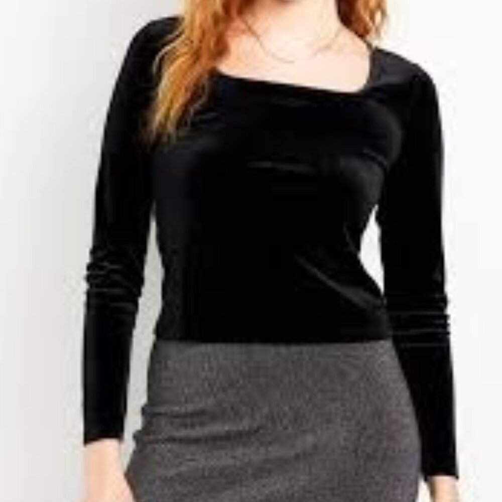 Old Navy Fitted Square-Neck Velvet Top